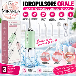 Idropulsore Dentale Elettrico Senza Fili Ricaricabile Irrigatore Orale Portatile