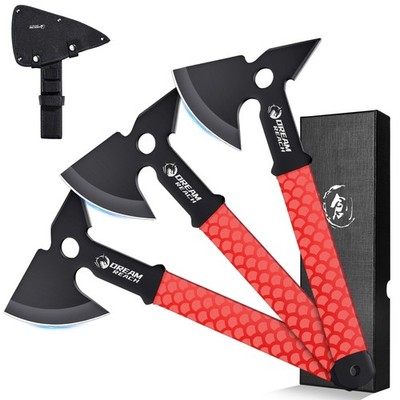 Dream Reach Throwing Axe Set - 3PCS Full Tang Throwing Hatchets with TPR Rubb...