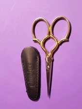 Gingher Gold Handle Embroidery Scissors 3.75 Stainless Straight Tip w/ Sheath