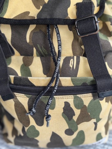 A Bathing Ape Classics Yellow ape camouflage Rucksack / Backpack Made in Japan - Picture 9 of 24