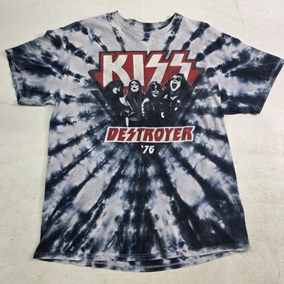 Liquid Blue KISS Destroyer '76 Tie Dye Band Retro Distressed Men's