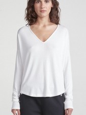 RAG & BONE Hudson White Long Sleeve V-Neck To...