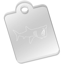 'Basking Shark' Laser-Engraved Clear Acrylic Keyring / Keychain (AK014516)