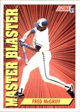 Fred McGriff 1991 Score #404 Toronto Blue Jays FREE SHIPPING AutographDen