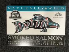 Alaska Smokehouse Naturally Wild Smoked Salmon 8 oz Box 8/30 Native alaskan