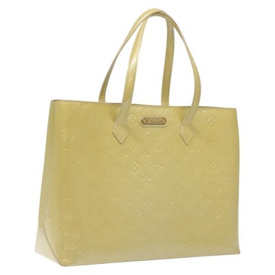 LOUIS VUITTON Monogram Vernis Wilshire MM Hand Bag Broncorail M91441 Auth 115613