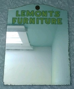 Vintage Advertising Mirror Lemonts Furniture Fredericton New Brunswick
