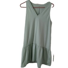 A New Day Sleeveless Drop Waist Dress Medium Mint Green V-Neck Casual Stretch