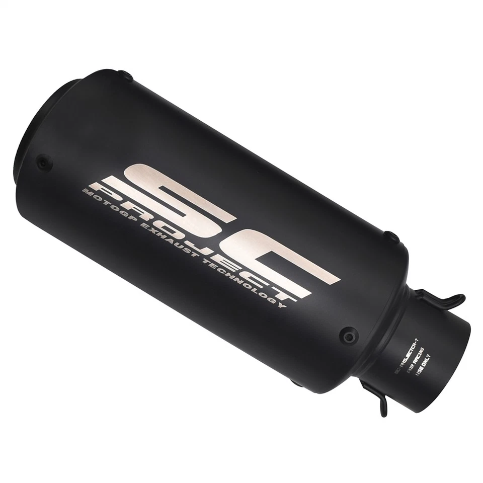 Slip-on 51mm 2" Universal Motorcycle Exhaust Muffler Pipe Tail Tips Black Foto 3 de 4