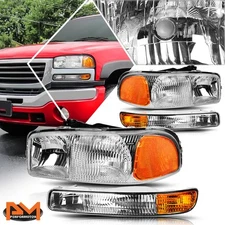 For 99-07 GMC Sierra/Yukon OE Replacement Headlight+Bumper Lamps Amber Corner