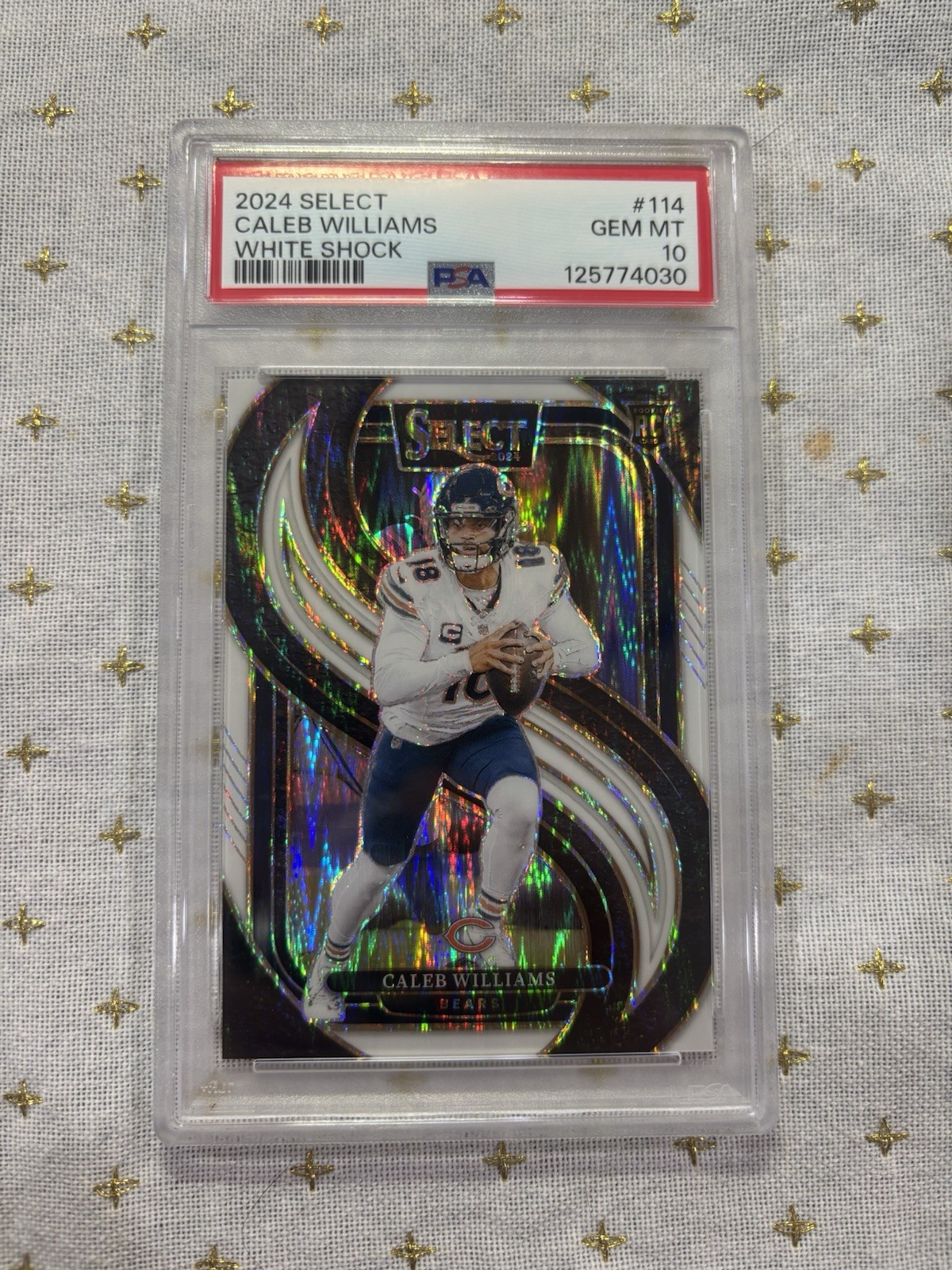 2024 Select Caleb Williams White Shock /199 RC Rookie #114 PSA 10