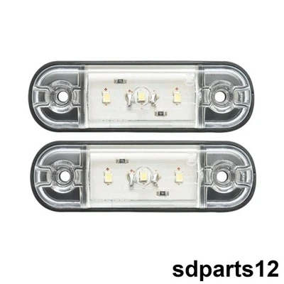 2 Feux de Gabarit 12V 24V LED Blanc - Position Avant Camion Fourgon Camping-car - Photo 1/4