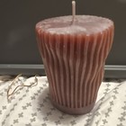 Starflame Wavy Pillar Candle Unscented Wax Brown 4in Cylinder 65hrs — photo 2