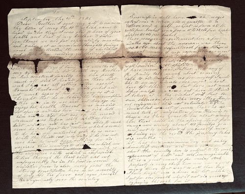 1846 Letter Springfield Illinois Mentions Oregon Emigration