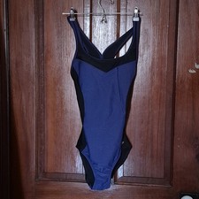 Speedo Women’s Athletic One‑Piece Swimsuit Navy/Black Racerback Size Small