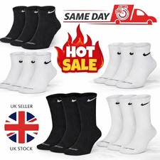 NIKE SOCKS 3 & 6 PAIRS PACK -LIGHTWEIGHT CREW ANKLE MENS WOMENS SPORTS UK Stock