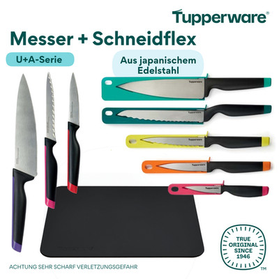 Tupperware Messer Einzeln mit Klingenschutz, A-Serie + Universal / Holschliff 