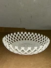 Vintage Westmoreland Milk Glass Lattice Edge Fruit Nuts Bread Dish Bowl 9 1/2"