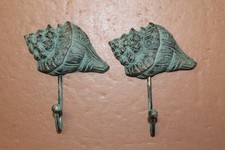 2-SEASHELL WALL HOOKS,Beach Decor,Nautical Style,Coastal Living,Sea Life,BL-75
