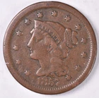 1857-P Large Cent — photo from another recent sale