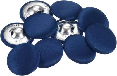 10 Stück Mittelblau Knöpfe mit Stoffüberzug 25mm Satinstoff Bezogen Nähknöpfe Ru