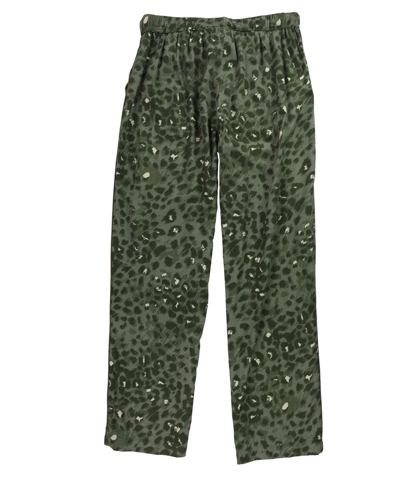 Pantalones de salón de pijama con estampado animal American Eagle para mujer, verde, S Foto 2 de 2