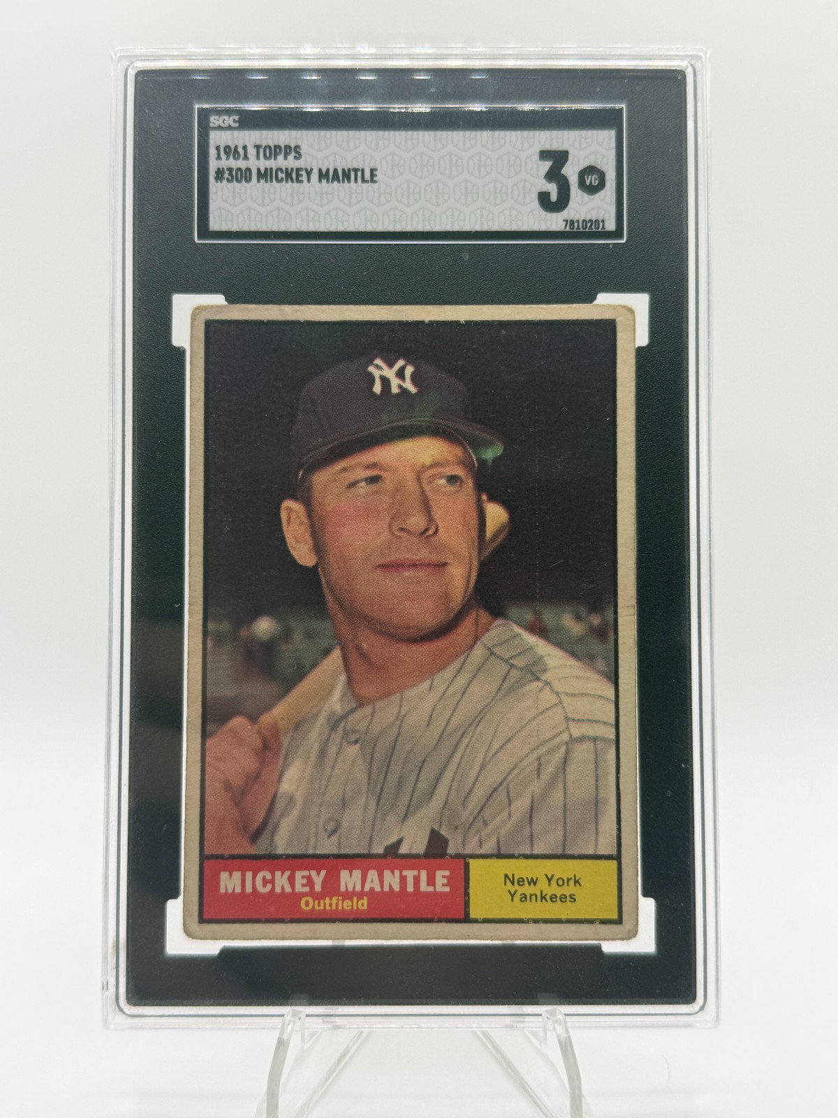 1961 TOPPS - MICKEY MANTLE #300 - SGC 3 - NICE CENTERING