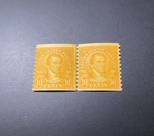 U.S. Scott #603 James Monroe 1924 10¢ Coil Joint Line Pair MNH OG/Shiny