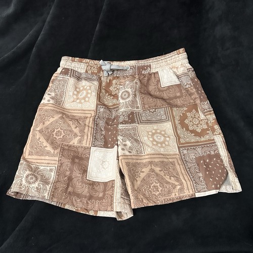 Maison Article Men Brown Paisley Board Shorts Sz Small NWT