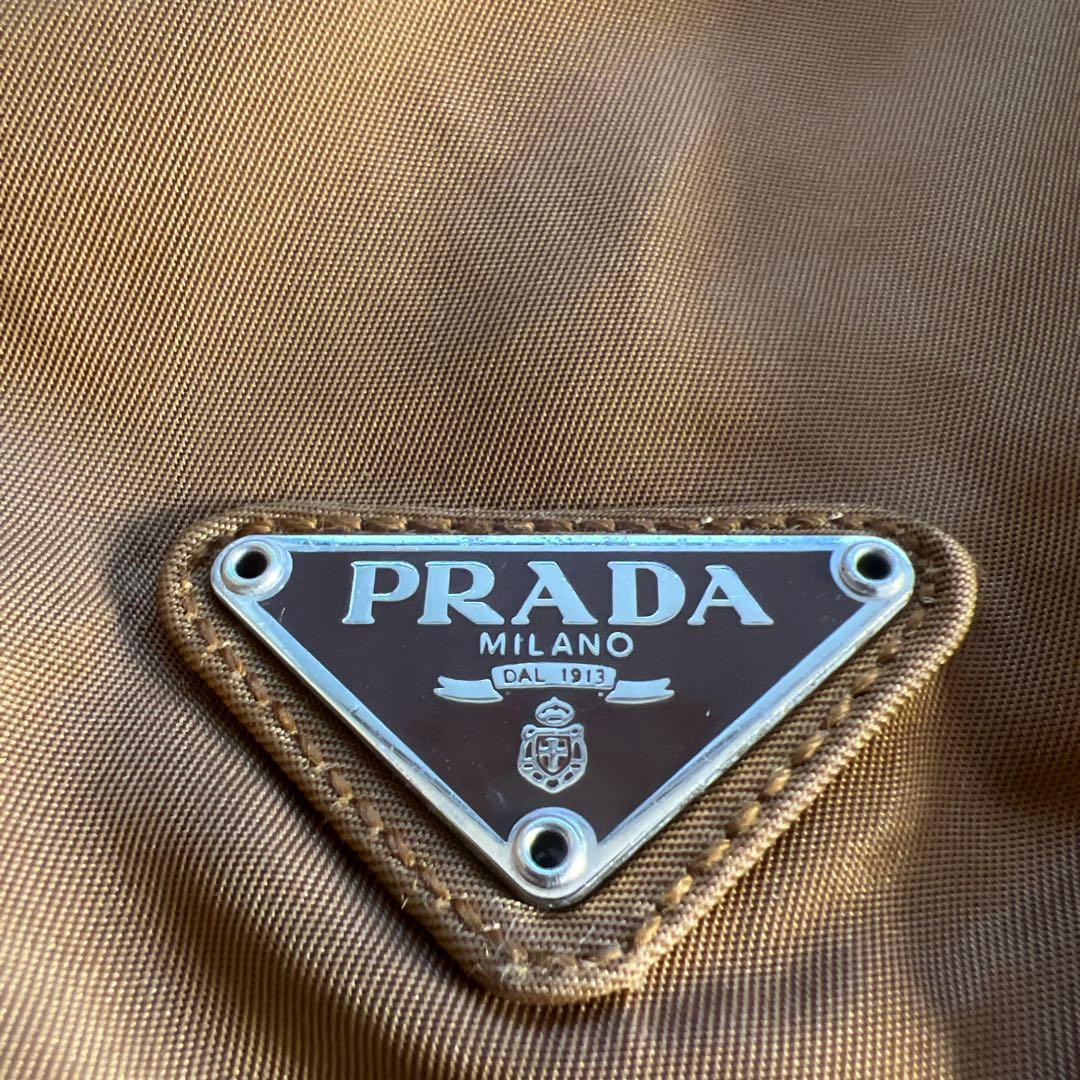 PRADA Backpack Nylon Camel Triangular Logo Drawst… - image 10