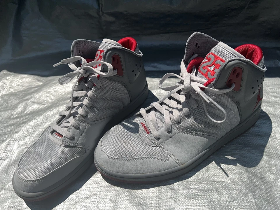 Nike Air Jordan 1 Flight 4 Basketball Shoes Mens 12 Gray  Sneakers 838818-005 - Image 2 of 4