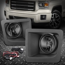 For 14-15 Gmc Sierra 1500 Front Bumper Driving Fog Lightsbezelsswitch Smoked