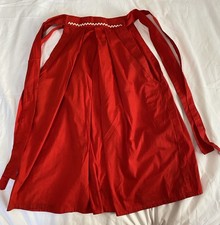 Vintage Japanese Red Hakama Skirt Traditional Pleated Wrap Tie Waist Girl Petite