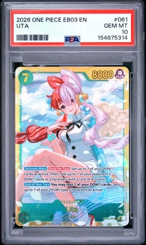 2026 One Piece EB03 EN Uta #061 PSA 10 GEM MINT