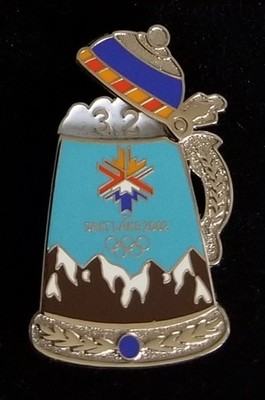 2002 SALT LAKE CITY OLYMPIC GERMAN BEER STEIN 3.2 FOOD CATEGORY PIN/PINS