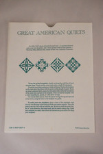 Four Great American Quilts Pattern Templates 1987