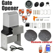 Electric Automatic Sliding Gate Opener Motor APP+Keypad+6 Remote Control 4400lbs