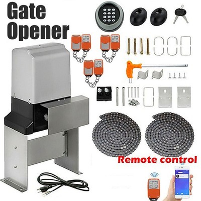 4400lbs Electric Automatic Sliding Gate Opener Motor APP+Keypad+6 Remote Control