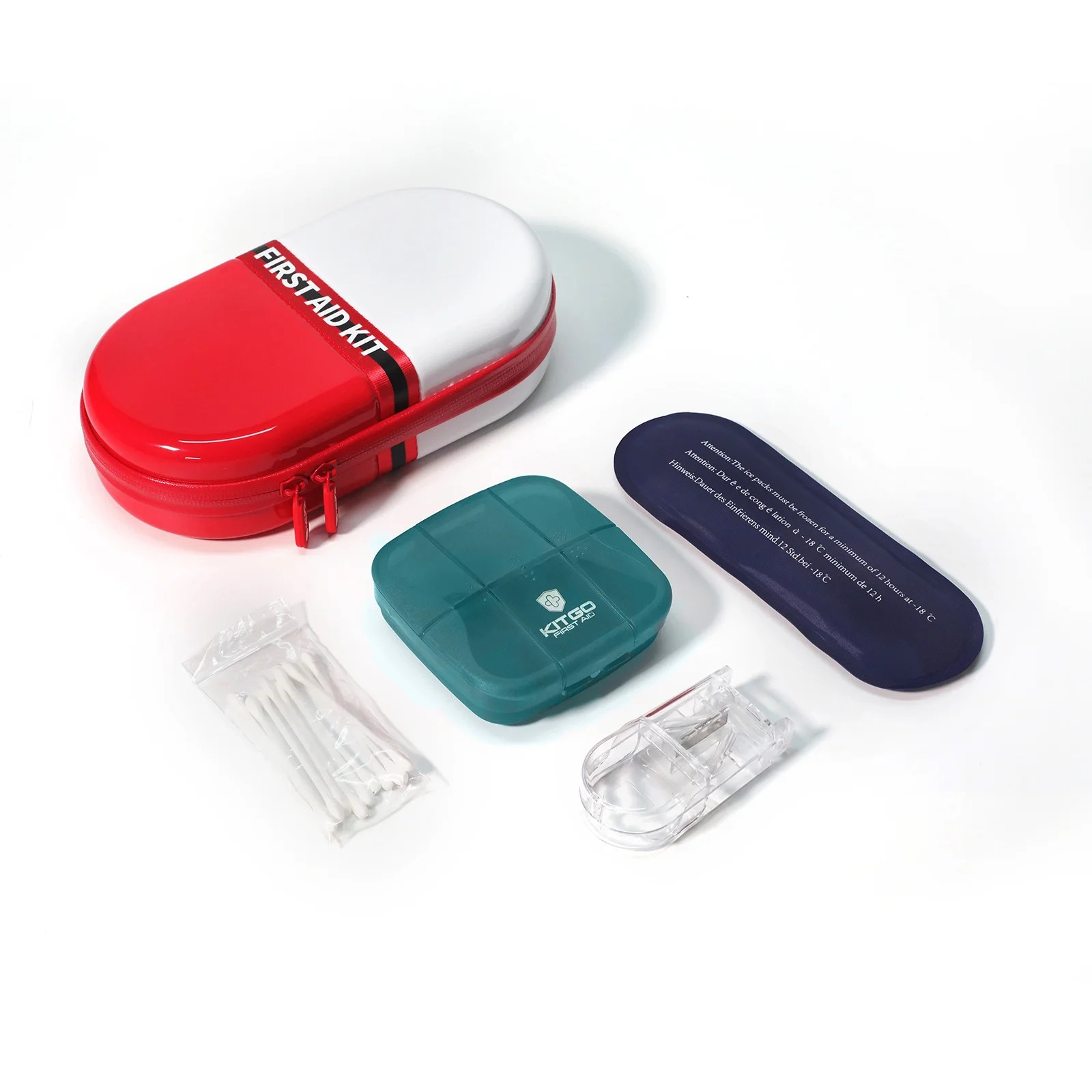 Diabetic Supply Cooler Case with Ice Bag Dispenser and Pill Box for Travel