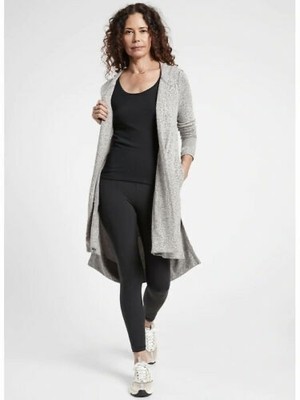 Athleta Harmony Wrap Sweater  Light Grey Heather Small Petite NEW #982379