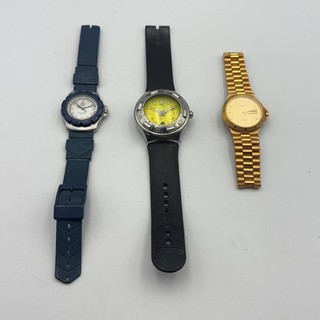 3x Men's Quartz Watches TAG Heuer Swatch Favre Leuba Untested Job Lot