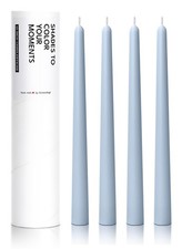 Dusty Blue 10 Inch Classic Taper Candles 78 Hour Unscented Tall 4 PCS