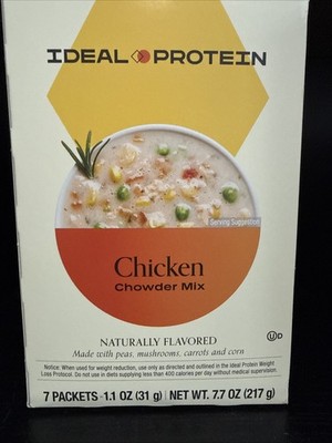 Ideal Protein Chicken Chowder Mix 7 Packets BB 2027 JA 31