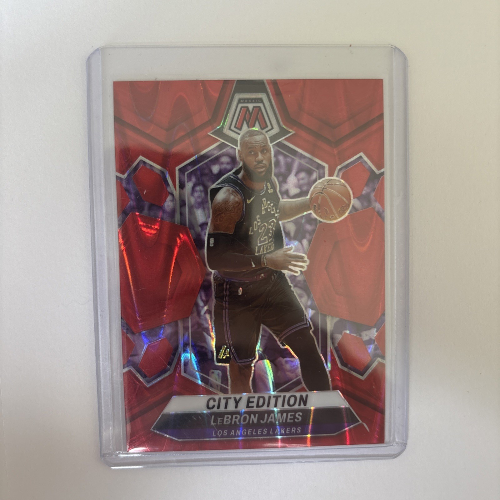2023-24 Panini Mosaic LEBRON JAMES Red Seismic Prizm  #'d /299 #278