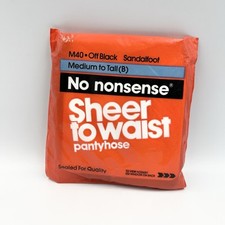 No Nonsense Sheer To Waist Off Black Sandalfoot Pantyhose B Medium To Tall New