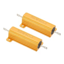 2Pcs 50W 4 Ohm Aluminum Shell Resistor Aluminum Housing Resistor Golden