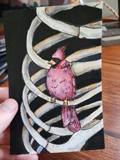 Original Watercolor Painting “Flight of the Bones” – 4x6 on Paper