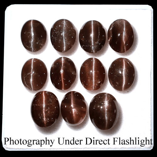 11 piezas piedras preciosas de cabujón ovalado de 8,8 mm-10 mm de escapolita natural sin tratar - Imagen 4 de 12