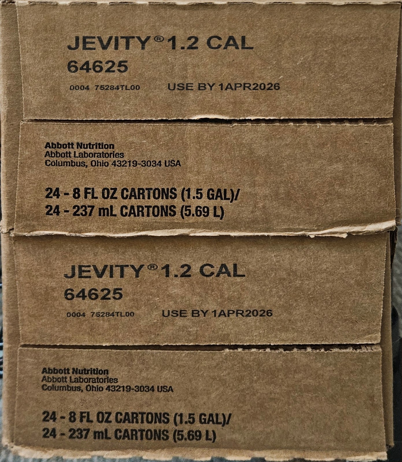 Jevity 1.2 Cal Tube Feeding Formula with Fiber, 8 Oz Recloseable Carton, 24/Case