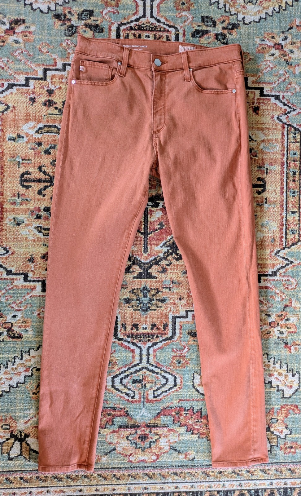 Adriano Goldschmied AG Farrah Skinny Ankle Jeans Faded Rust Womens 29x28 *NICE!*
